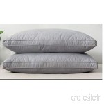 KLGG Cotton Pillow Pillow Men and Women Home Hotel Nursing Cervical Pillow Pillow Double Student Pairs Pillow Gray 74Cm*48Cm*22Cm - B07VP94P3N